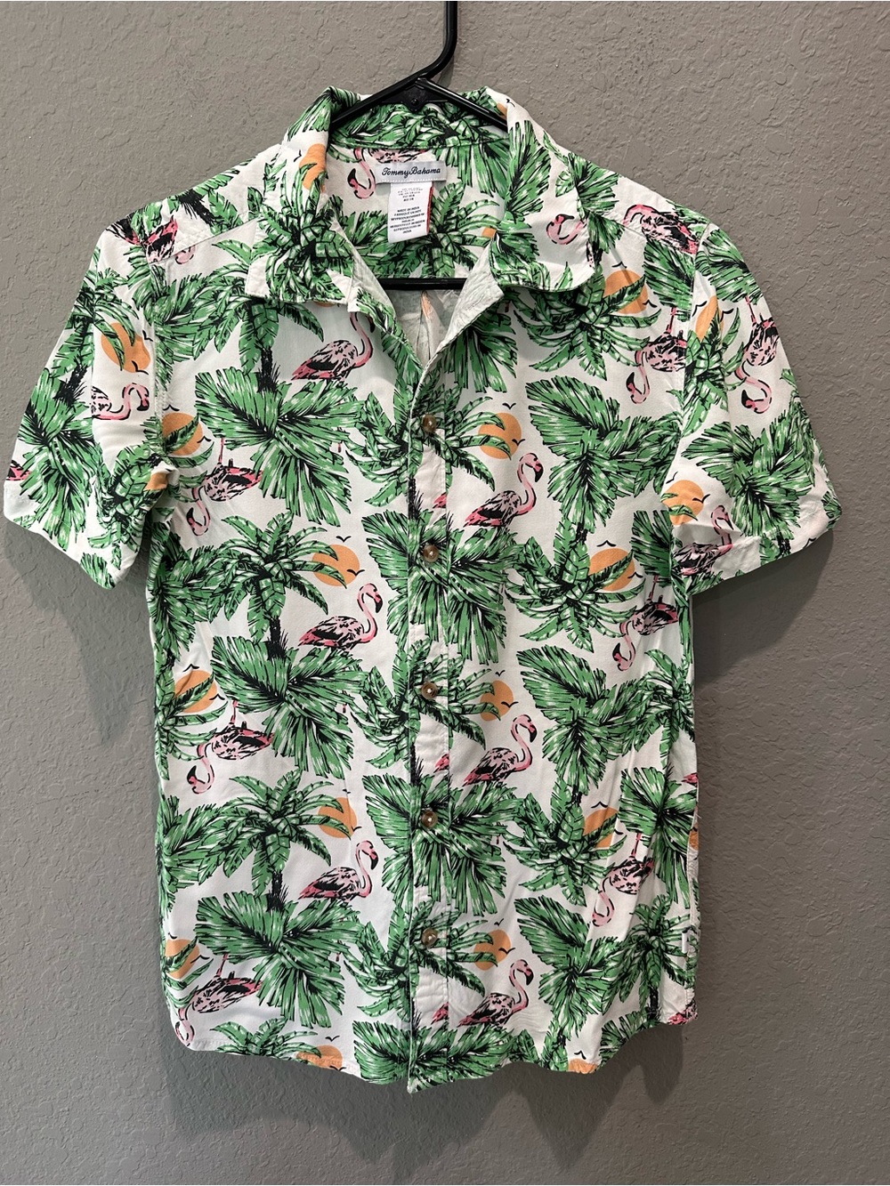 Tommy Bahamas Tropical Button Down Shirt Boys Sz 13-14 Yrs EUC